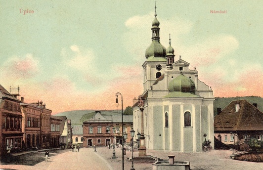 A historial photograph of the square