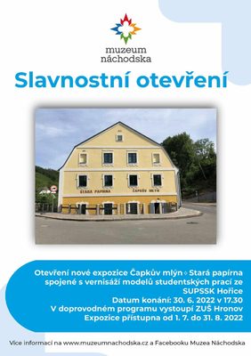 Otevření Čapkova mlýna  a nové expozice